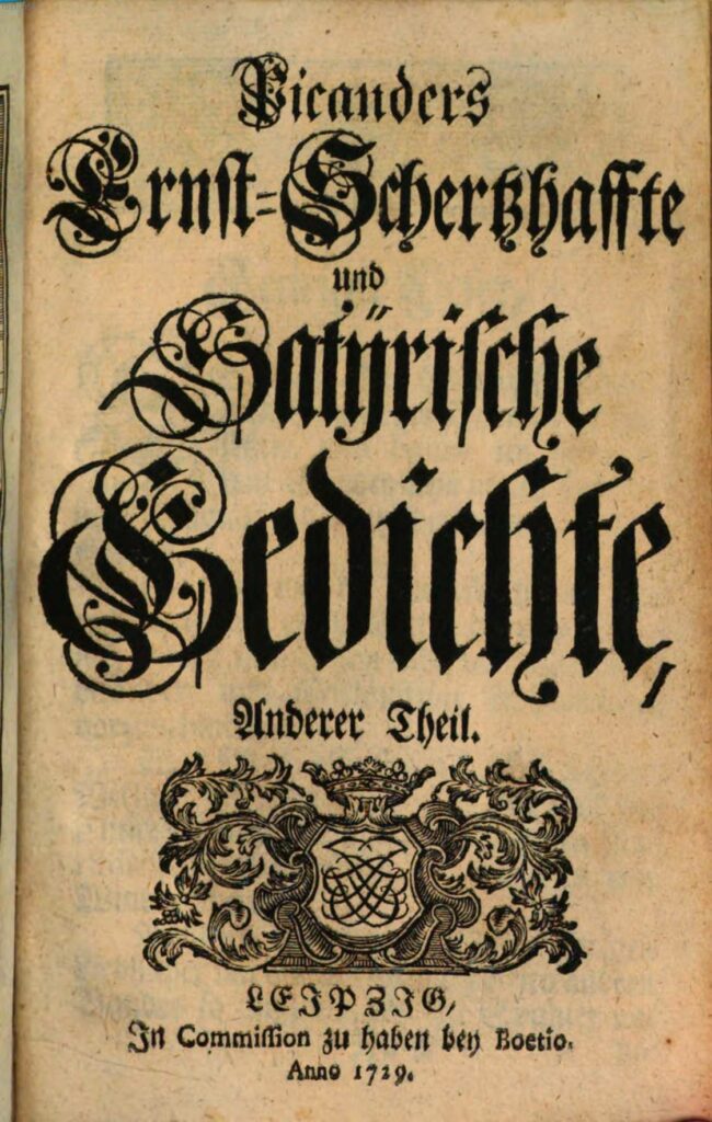 Picander, Ernst-Schertzhaffte und Satyrische Gedichte II (1729), page 1