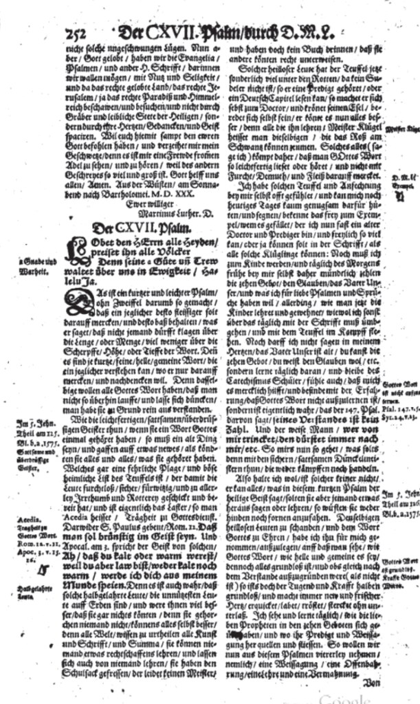 Title page of Der Hundert vnd siebenzehende Psalm, Coburg 1530