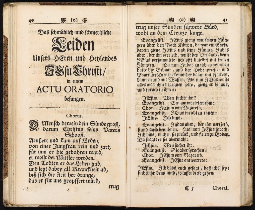 Further page from the Sabbaths-Zehnden with the St John Passion libretto