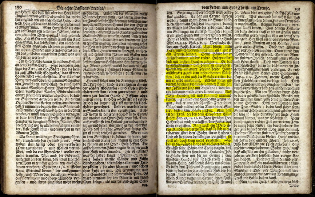 The relevant passage in Müller’s eighth Passion sermon, highlighted